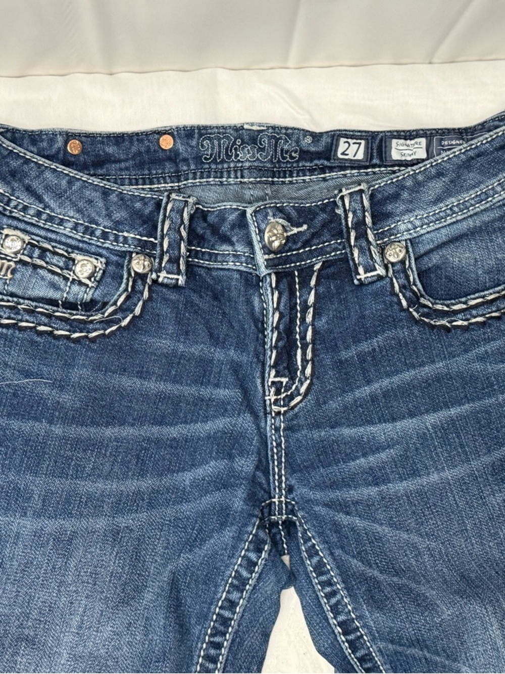 Miss Me Dark Blue Women's Skinny Jeans 27/4 - Picture 7 of 11